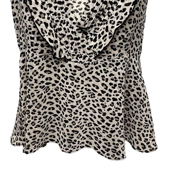 CAbi leopard print sleeveless flutter blouse size S - Picture 13 of 16
